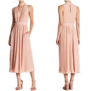NWT NBD Pale Nude Pleated Dress